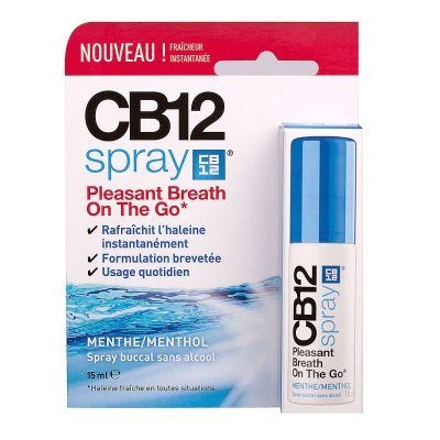 CB12 White bain de bouche Omea Pharma protège contre la mauvaise haleine  jusqu'à 12 heures.