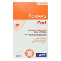 Formag Fort 360mg magnésium sous 3 formes goût pêche 15 sticks