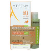 Protect AD crème solaire SPF50+ peau sèche 150ml + gel lavant offert