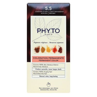 Phyto Color coloration permanente 5,5 chatain clair acajou