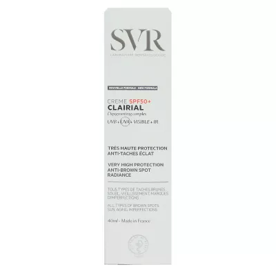 Clairial crème SPF50+ très haute protection solaire 40ml