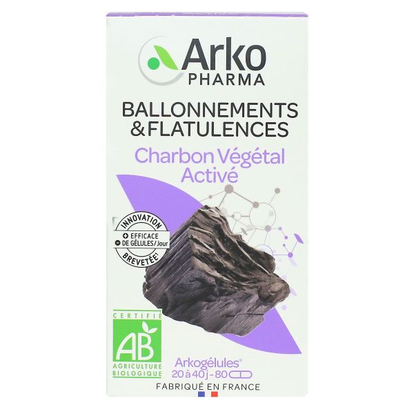 Arkogélules charbon végétal bio 80 gélules