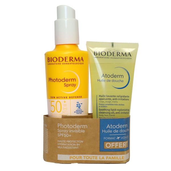 Photoderm spray solaire SPF50+ et huile douche offerte