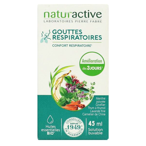 Gouttes respiratoires solution buvable huiles essentielles bio 45ml