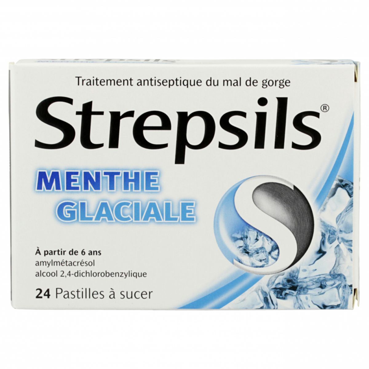 Strepsils Menthe Glaciale pour Mal de Gorge Boîte de 24 Pastilles