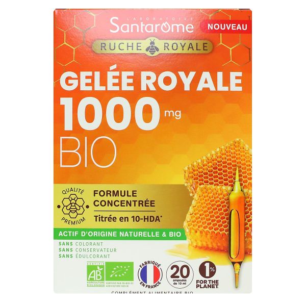 Ruche Royale gelée royale 1000mg bio 20 ampoules