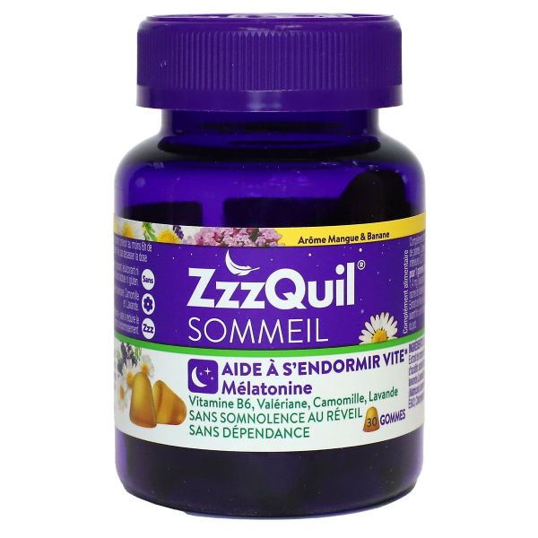 Sommeil aide endormissement mangue banane 30 gummies