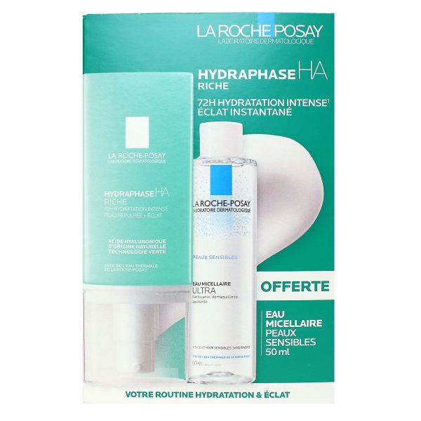 Hydraphase HA coffret crème riche 50ml + eau micellaire offerte