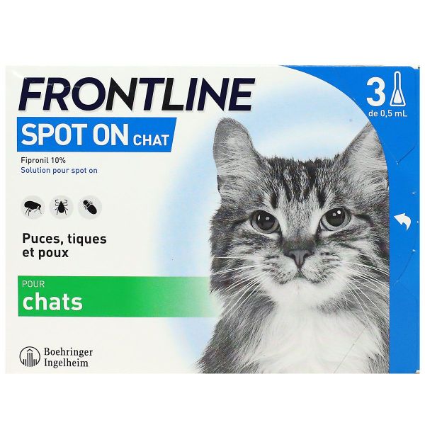 Spot On chat puces tiques poux 3 pipettes