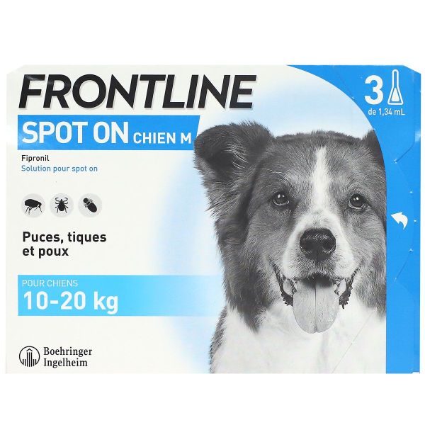 Solution Spot On M chiens 10-20kg 3 pipettes x 1,34ml