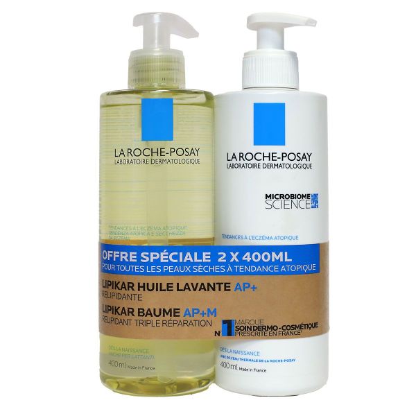 Lipikar huile lavante AP+ et baume relipidant AP+M 2x400ml