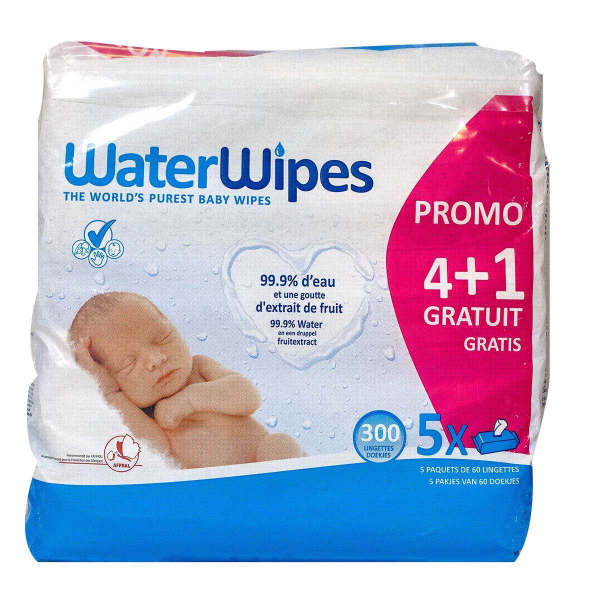 5x60 Lingettes Bebe 100 Naturelles