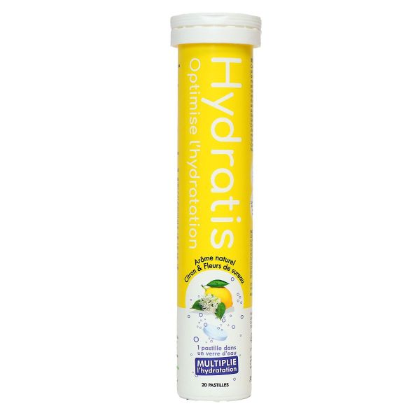 Solution d'hydratation arôme citron fleur de sureau 20 pastilles