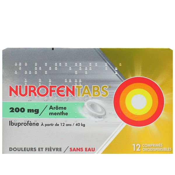 Nurofentabs 200mg 12 comprimés sans eau