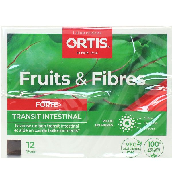 Fruits et Fibres transit intestinal 12 cubes à mâcher