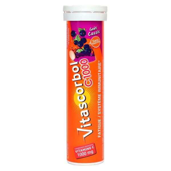 Vitamine C1000mg goût cassis 15 comprimés effervescents