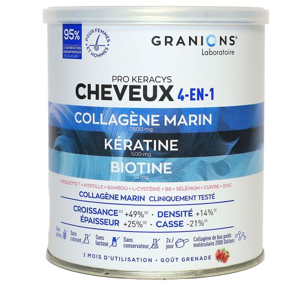 Pro Keracys cheveux 4en1 collagène marin 2500mg 200g