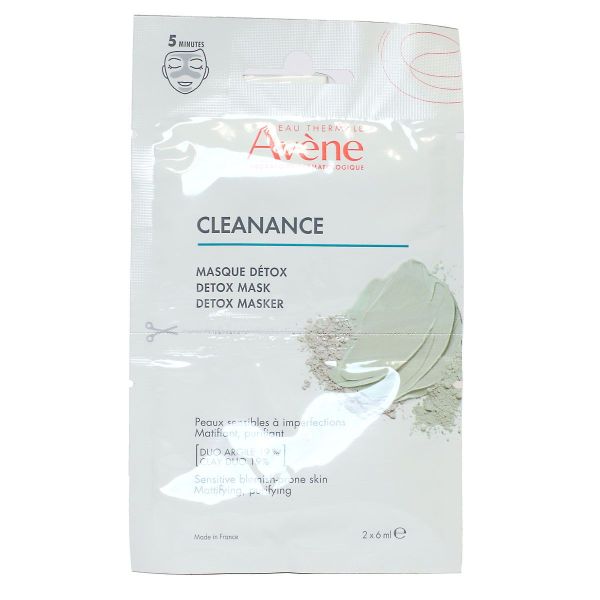 Cleanance masque detox purifiant visage peau sensible 2x6ml