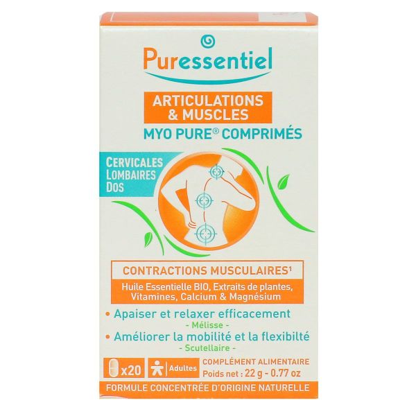 Myo Pure contractions musculaires articulations et muscles 20 comprimés