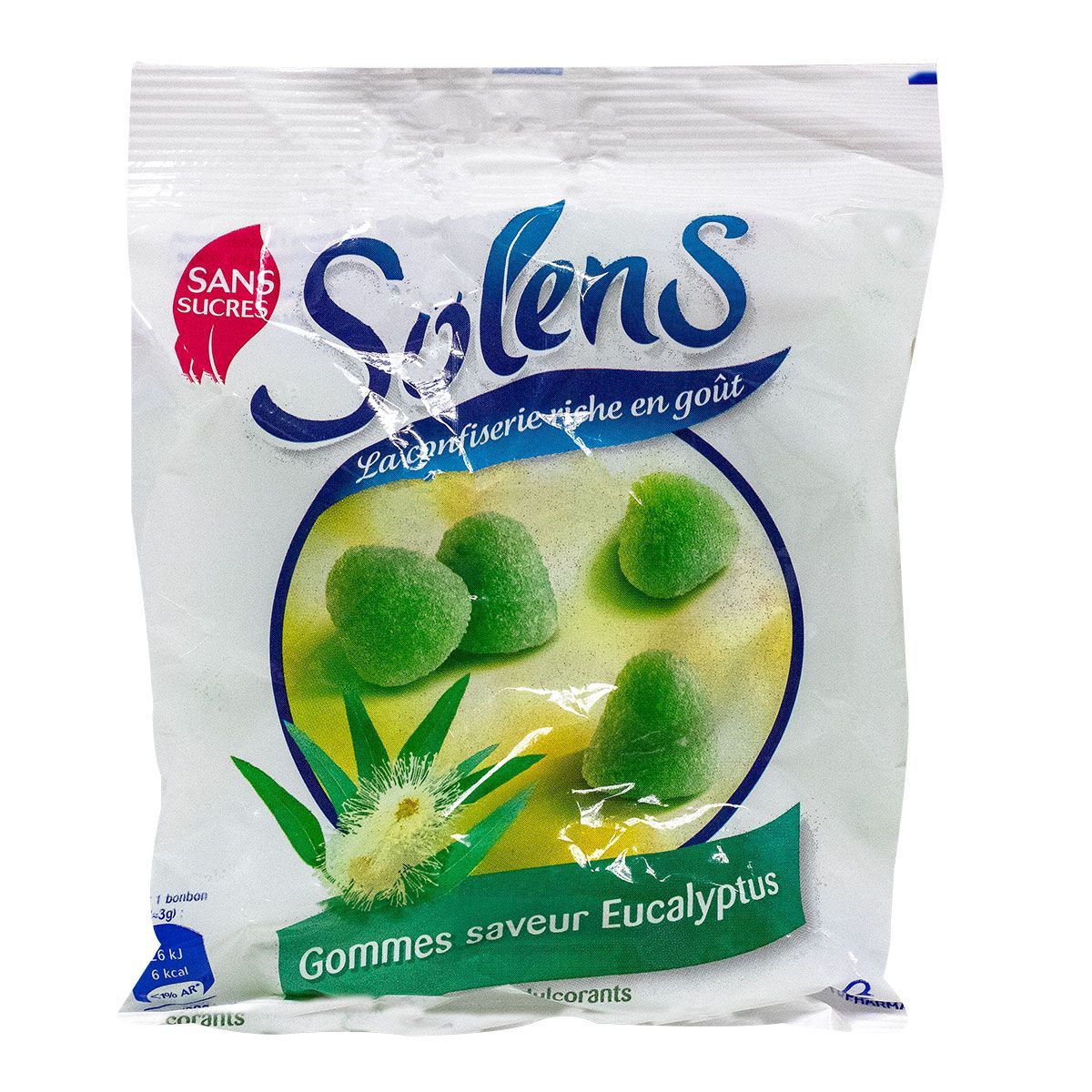 SOLENS - Bonbons Saveur Menthe-eucalyptus Sans Sucres - Sachet 100g