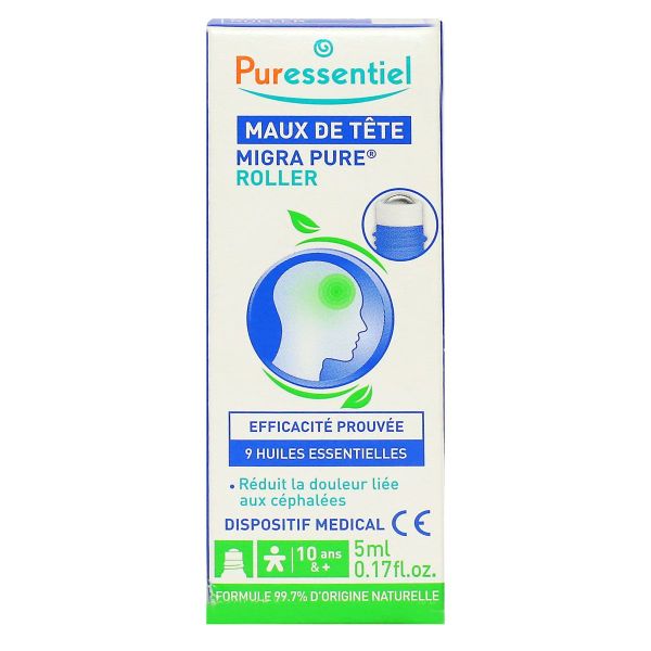 Migra Pure Maux de tête Roller 9 huiles essentielles 5ml