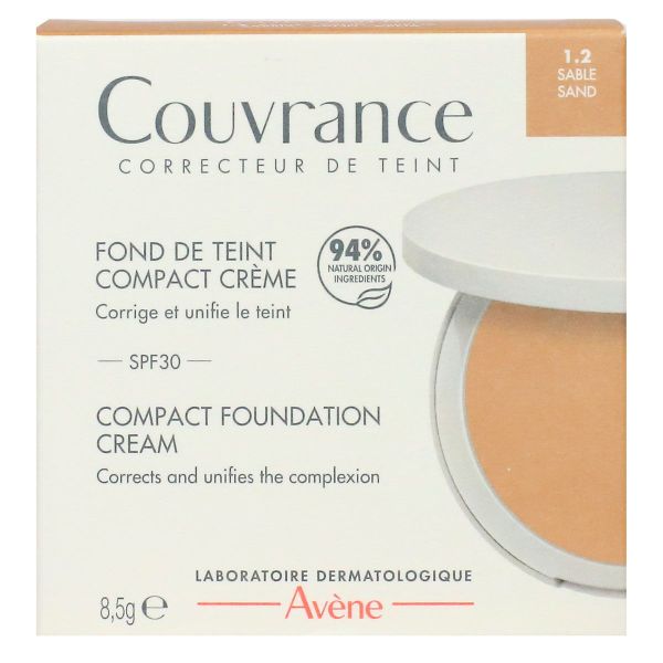 Couvrance fond de teint compact crème SPF30 1.2 sable 8,5g