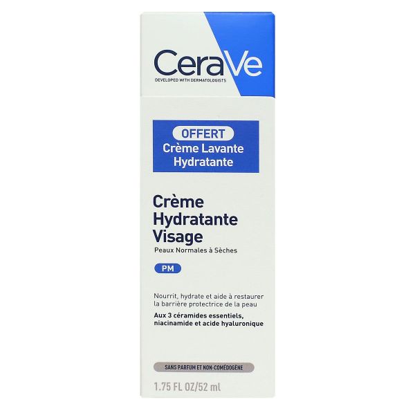 Crème hydratante visage 52ml + crème lavante offerte