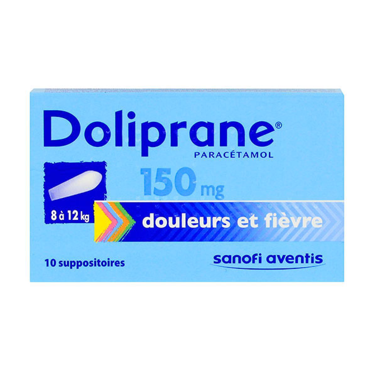 Doliprane 150mg Suppositoires Soulage Les Douleurs Et Ou La Fievre Des Nourrissons De 8 A 12kg