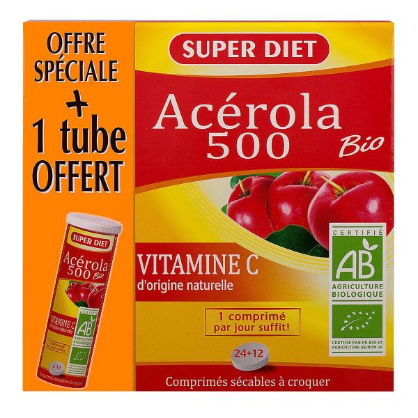 Acérola 500 bio 24+12 comprimés