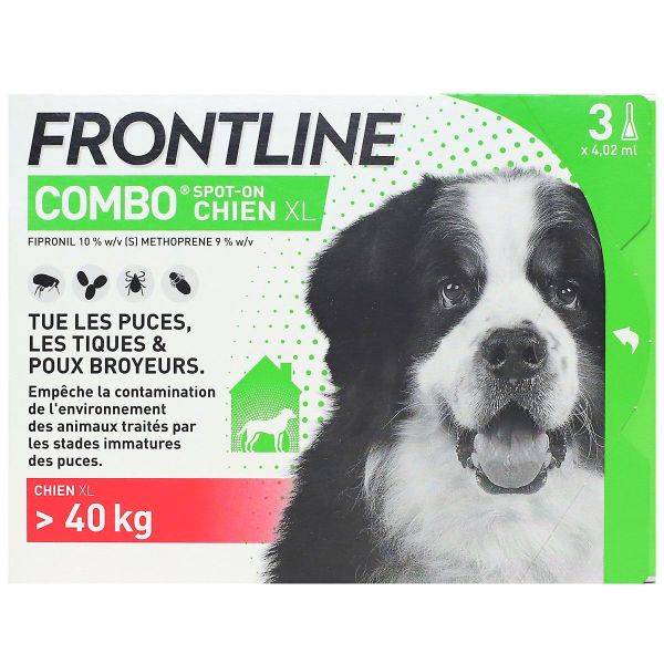 Solution Spot On XL chiens20 à 40kg 3 pipettes 3 x 4,02ml