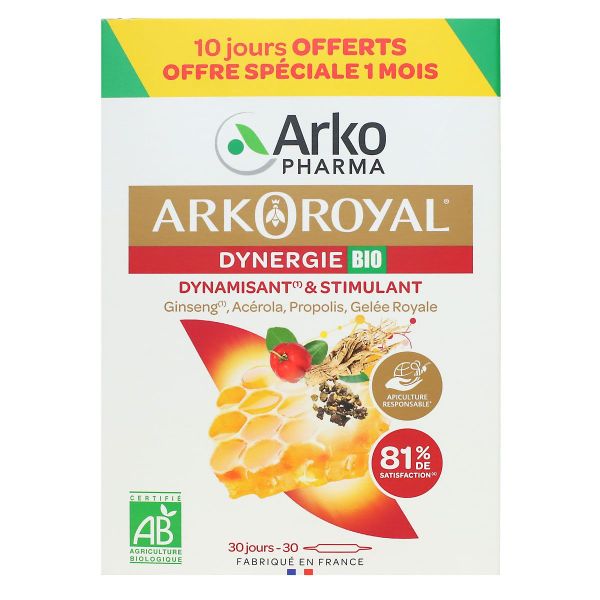 ArkoRoyal Dynergie bio dynamisant et stimulant 30 ampoules