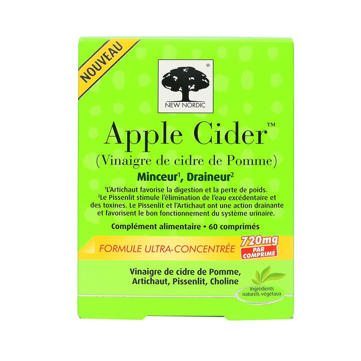 New Nordic apple cider Minceur Draineur 60 comprimés