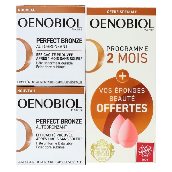 Perfect Bronze coffret autobronzant 2 mois 2x30 capsules éponges offertes